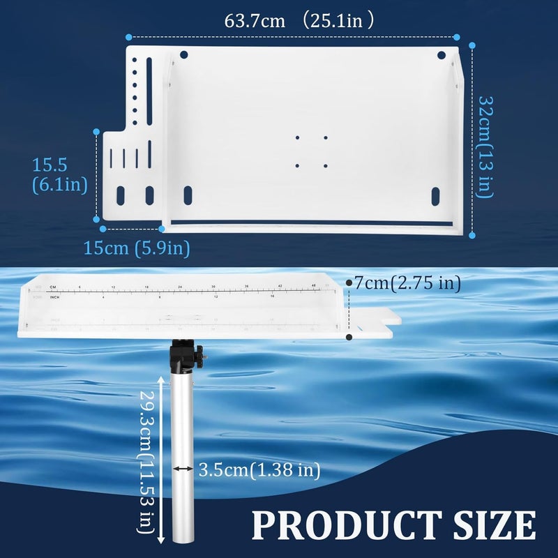 Anrain Boat Cutting Board 25.1" x 13", Bait Board/Fillet Table with Separate Tool Slots, 360° Adjustable Fishing Fillet Table, Extended Boat Fish Cleaning Table with Scale(Fish pad +2 fish hooks) - Image 5